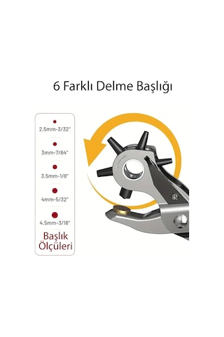 6 Farklı Uçlu Kemer Delme Pensesi Deri Kemer Ve Kumaş İçin Ayarlanabilir Delik Açıcı El Aleti 1