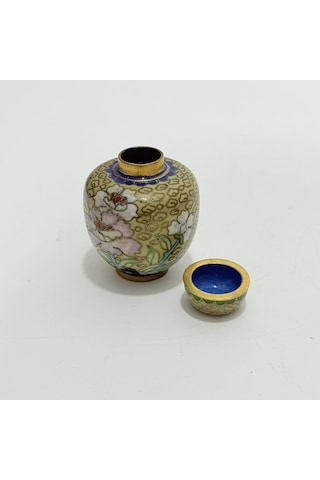 Antika Cloisonne Minyatür Kavanoz 5,4x4,2cm 136