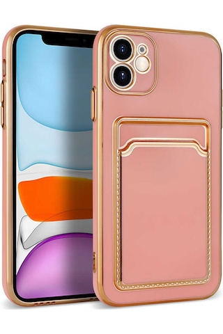 Apple Uyumlu iPhone 11 Kılıf Zore Bark Kartlıklı Kapak Beyaz