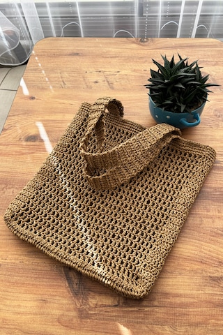 Doğal Hasır Plaj Çantası Bohem Tarz, Yazlık El Yapımı Model Hasır