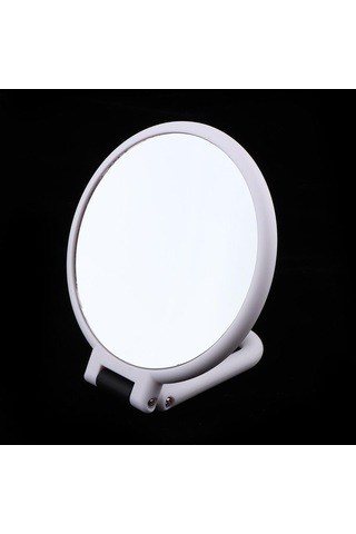 Suntek Yuvarlak El Çift Taraflı Makyaj Aynası Büyüteç Ayna Beyaz
