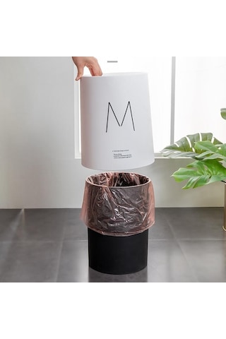 Sones 8l Oturma Odası Yatak Odası Ofis Yuvarlak Çift Katmanlı Açık Çöp Kutusu Altın Elmas Diğer