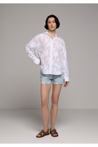 Colin's Colins Boyfriend Fit Shirt Neck Jakarlı Kadın Beyaz Uzun Kol Gömlek Cl1081849 Q1.v1 Wht