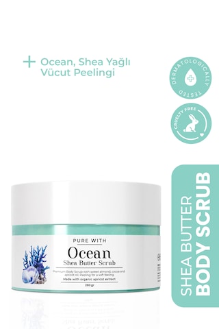 Okyanus Esintili Shea Butter Scrub Besleyici Arındırıcı Nemlendirici Vücut Peelingi 280 Gr