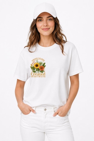 Bayloranzzo Perhaps %100 Pamuk Heavy Cotton Premium Kalite Kadın Tişört Beyaz