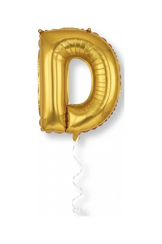 Runaway Altın D Harf Balon 1 Metre Parti Dekoru Çok Renkli