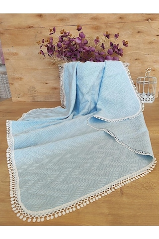Mavi Pike Bebek Battaniyesi Doğal Organik Yaşam Örtüsü Çok Amaçlı Mevsimlik Yenidoğan 80x90 Cm Çok Renkli