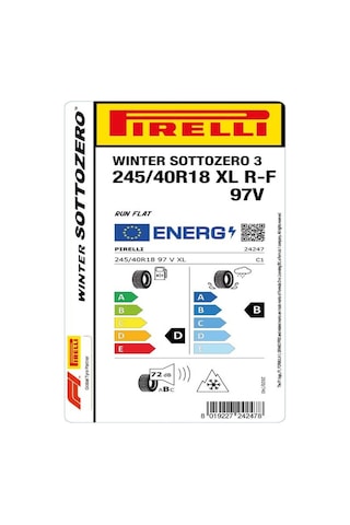 Pirelli 245/40 R18 97V XL RFT Winter Sottozero 3 Kış Lastiği 2025