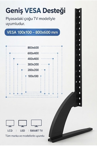 Omniax 37-80" Lcd Led Sabit Ekran Evrensel Masaüstü Tv Standı - 50 Kg A Kadar Destekler