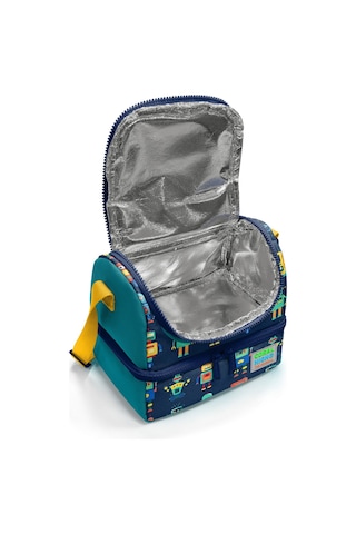 Coral High Kids Lacivert Çivit Robot Desenli Thermo İki Katlı Beslenme Çantası 37218 Lacivert
