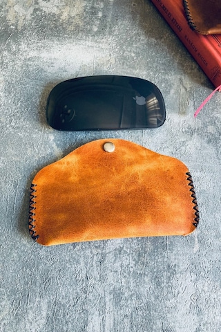 Hakiki Deri Magic Mouse Kılıfı - Camel
