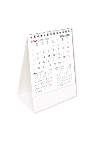 2026 Ofis Piramit Masa Takvimi Dikey Masaüstü Takvim 12x19,5 Cm