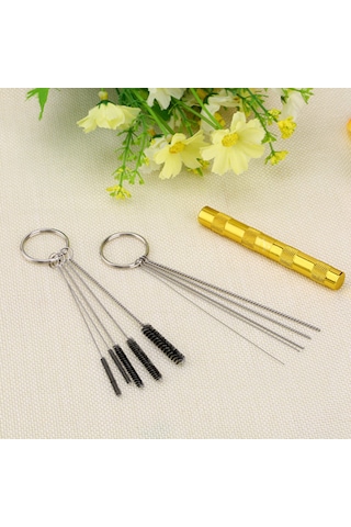 Geeroyoo Hava Fırçası Temizleme Seti: 5 Farklı Çaplı Fırça Ve İğne Aleti İle Nozzle, Boru Ve Sprey Aletlerini Derinlemesine Temizleyin