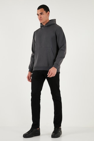 Buratti Regular Fit Kapüşonlu Kanguru Cepli Içi Tüylü Yumuşak Şardonlu Erkek Sweat 5905281 Antrasit