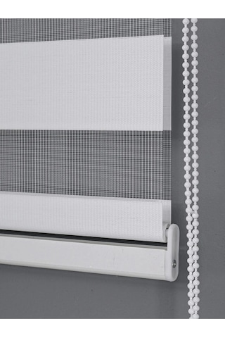 Ithal Bambu Beyaz Bambu Stor Zebra Perde Eteği Düz Alüminyum Kasa Metal Ayak
