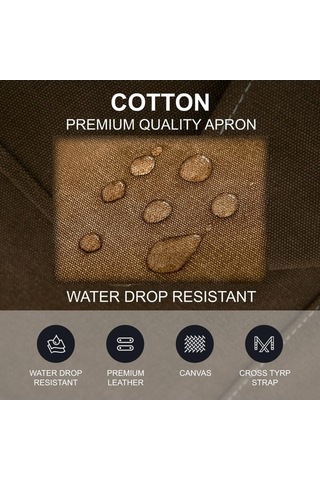 Fastbuy Pamuklu Tuval Çapraz Sırtlı Önlük, Sanat Boyama Bahçe Şefi Barmen Kahverengi Diğer