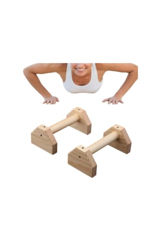 Ahşap Fitness Ekipmanları Şınav Standları 14x25x11cm Renksiz