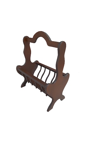 Gazete Sehpa Model Kayın Mdf Torna Tabla Parlak Ceviz Boya Tutmalık El Yapım