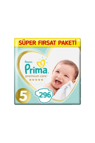 Prima Premium Care 5 Beden Bebek Bezi 74x4 296 Adet 4'lü