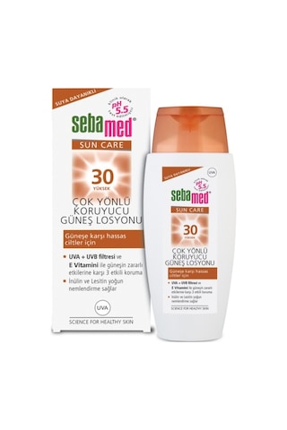 Sebamed Sun Care SPF 50+ UVA/UVB Filtresi ve E Vitamini Üçlü Yüksek Koruma Çok Yönlü Güneş Losyonu 150 ML Sebamed Sun Care SPF 50+ UVA/UVB Filtresi ve E Vitamini Üçlü Yüksek Koruma Çok Yönlü Güneş Losyonu 150 ML