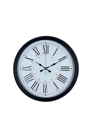Zentime Siyah Asil Tasarım Roma Rakamlı 40 Cm Metal Duvar Saati Açık