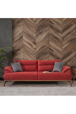 Weltew Home Milano Koltuk Takımı 3+3+1+1 Kırmızı-gri