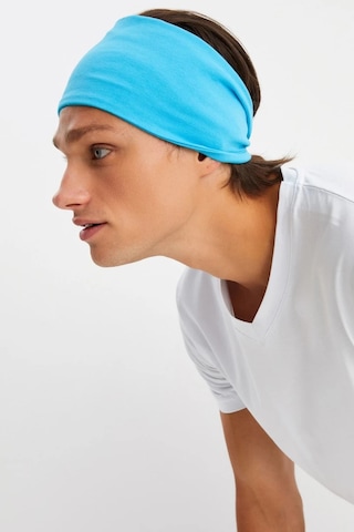 Erkek Pamuklu Penye Kaymaz Ultra Hafif Spor Geniş Saç Bandı Bandana - Tek Ebat / Aqua Aqua