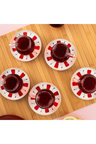 Perotti 17899 Filiz 12 Parça 6 Kişilik Çay Seti Çay Takımı 210 Ml Renkli