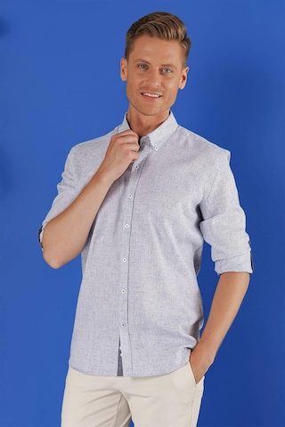 Efor G 1555 Slim Fit Koyu Mavi Klasik Gömlek Mavi