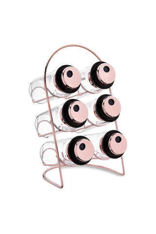 Korkmaz Stora Glass 7 Parça Rosegold Baharat Seti