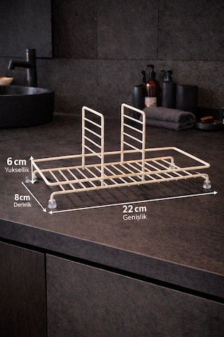 Karteya Kare Premium Metal Sıvı Sabunluk Standı 250 Ml Ve 500 Ml Uyumlu Sadece Stand Krem