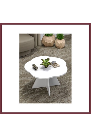 Storeşahin Çiçek Orta Sehpa Beyaz 70 Cm Shn0720