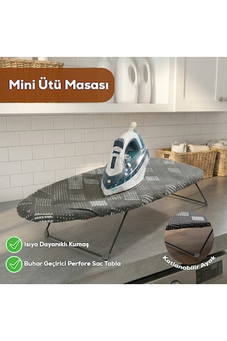 Porsima 15120-4 Smart Mini Seyahat Portatif Katlanabilir Ayaklı Ütü Masası Çok Renkli