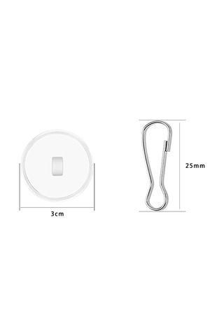 20'li Paket Şeffaf Yapışkanlı Tavan Kancaları, Delme Gerektirmez, Bayrak Direği Klipsli Tavan Montaj Kancaları, Yatak Odası, Banyo Ve Dekoratif Kancalar İçin Çok Renkli