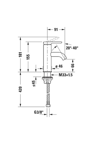 Duravit - C.1 Lavabo Bataryası S-boy - C11010002010- Krom