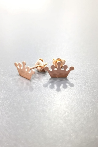 Omar Silver Kadın Taç Çivili Gümüş Küpe