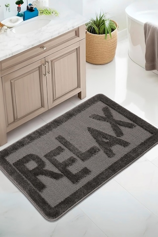Doğal Kaymaz Taban Banyo Paspas Uzun Ömürlü Yumuşak Dokulu Su Emici Yıkanabilir Relax 60x100 Antrasit