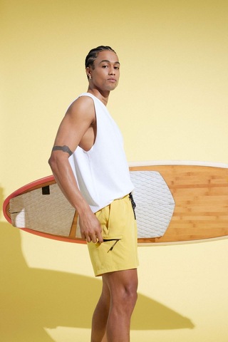 Defacto Defactofit Baskılı Esnek Dokulu Kısa Boy Sporcu Deniz Şortu C5138ax25hsyl468 Sarı