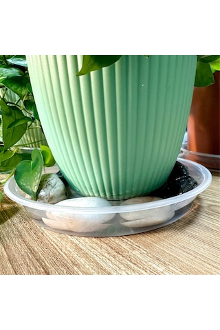 Yunboo 4 Adet 30 Cm Çap Şeffaf Plastik Bitki Tablası - Su Ve Toprak Tutan, Dış/iç Kullanım, Uv Dayanıklı, Zemin Korumalı