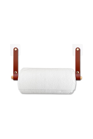 Yapışkanlı Ahşap & Deri Tuvalet Kağıtlığı Banyo Kağıt Havluluk, Havlu Peçetelik Wc Kağıtlık, Dolap Altı Kağıt Havlu Askısı Kahve, Kağıt Havluluk 000 Açık Krem
