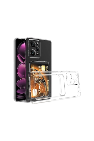 Redmi Note 12 Pro 5g Kılıf Kartlıklı Şeffaf Setra Clear Silikon Kapak - Renk Renksiz Renksiz