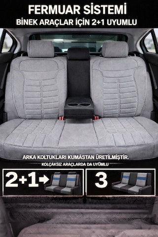 Hyundai Elantra 2011 Ve Sonrası Uyumlu Mira Serisi Gri 5'li Oto Koltuk Minderi
