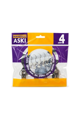 4 Lü Mandallı Metal Askı Pantolon, Etek, Çorap, Şapka Ve Havlu Askısı Ürün Açıklaması: Şeffaf