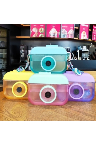 Çocuklar İçin Pratik Ve Şık 400 Ml Plastik Termos, Pembe Renkli Kampanyalı Okul Termosu MAvi