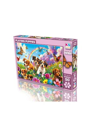 Ks Puzzle Çocuk P. Playing Puppies 50 Parça Puzzle 31754