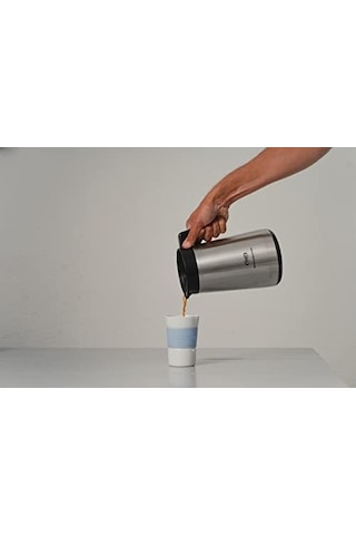 Paslanmaz Çelik Termos, 1.25 L Kapasite, Gümüş Siyah