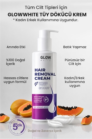 Glow Whıte Tüy Dökücü Krem Tüy Oluşumunu Geciktirici Etkili