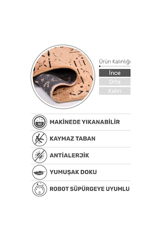 Venüs Hardal Iskandinav Desenli Yumuşak Kaymaz Tabanlı Pamuk Dokuma Kilim Kolay Temizlenen Halı Hardal
