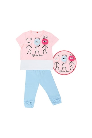 Denokids Life Is Fun Tayt Takım Çok Renkli