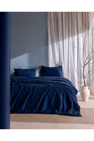 Madame Coco Marly Tek Kişilik %100 Pamuk Penye Lastikli Nevresim Takımı - Lacivert 8684427199008 Lacivert